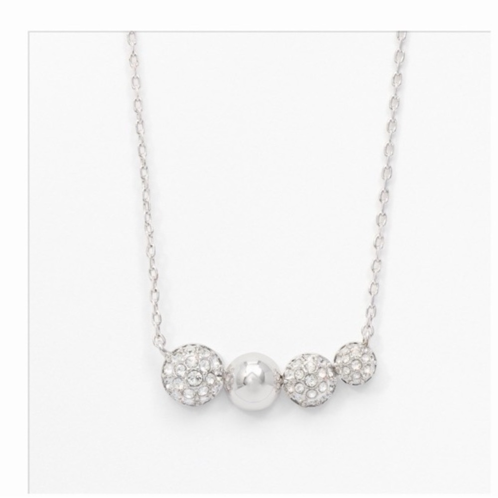 Touchstone Crystal Silver Necklace with Sparkling Accents